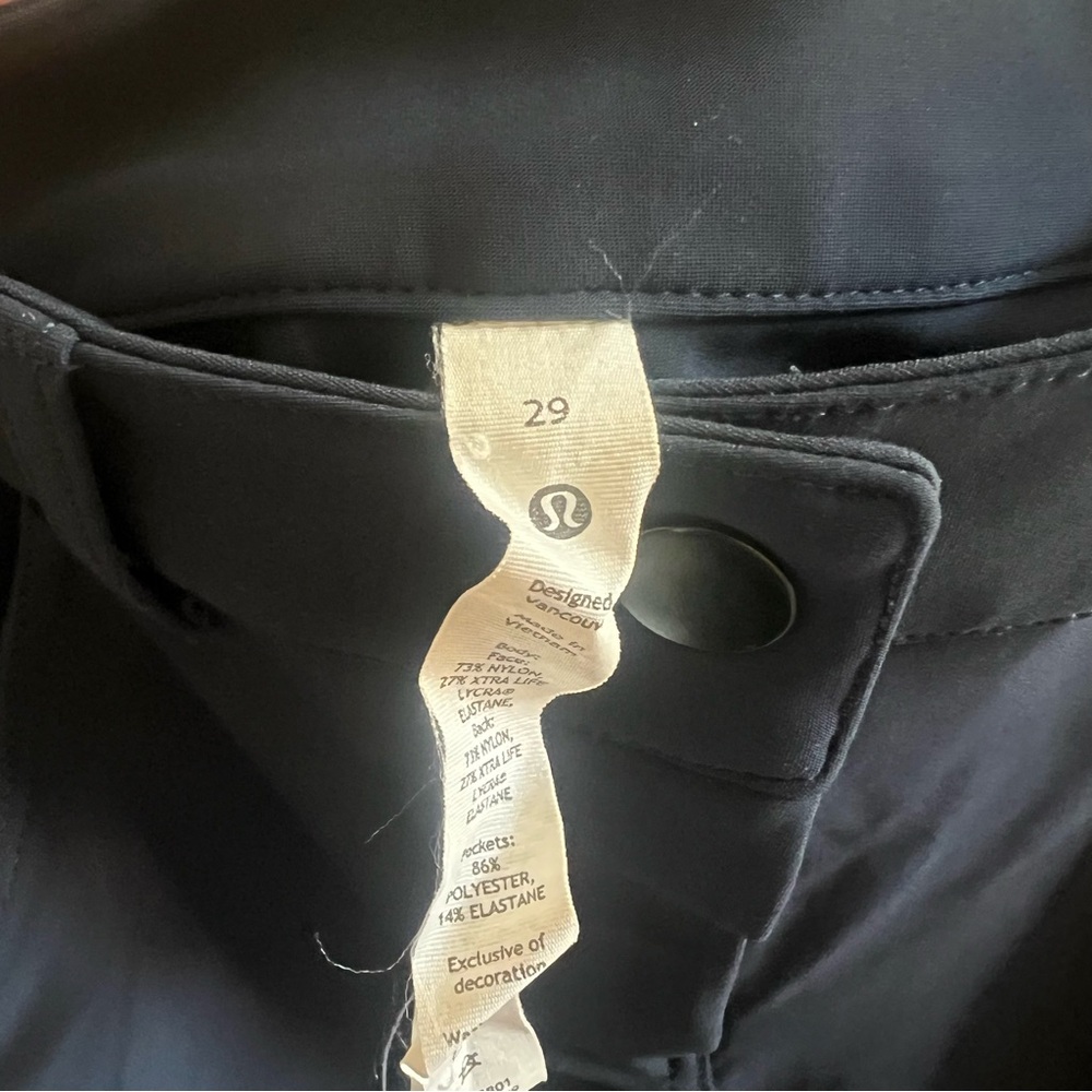 LULULEMON CITY SLEEK 5 POCKET 7/8 PANTS HIGH RISE TRUE NAVY SIZE 29 - Picture 9 of 10